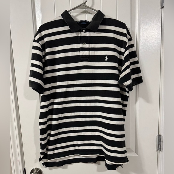 Polo by Ralph Lauren Black and White Striped Men's Shirt - Picture 2 of 6